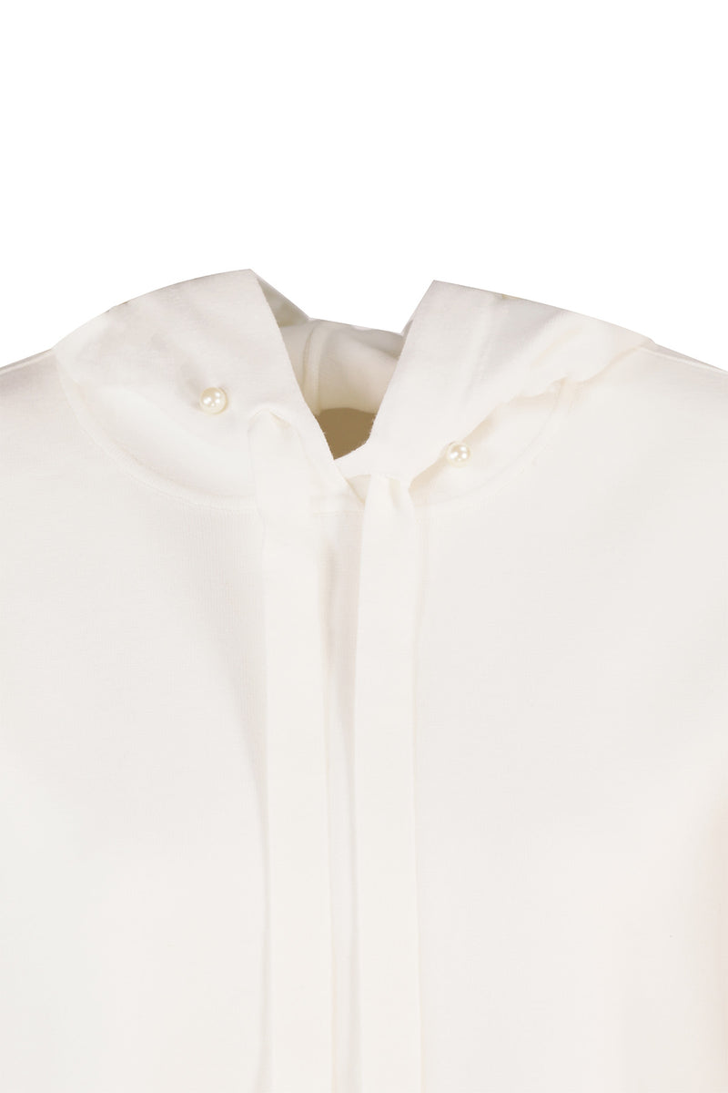 Ecru Pearl Detailed Women's Sweatshirt