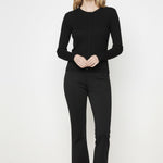 Black Wide-Leg Crop Women's Pants