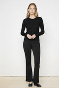 Black Wide-Leg Crop Women's Pants