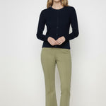 Green Wide Leg Crop Women's Trousers