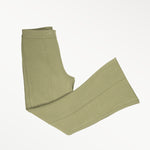 Green Wide Leg Crop Women's Trousers