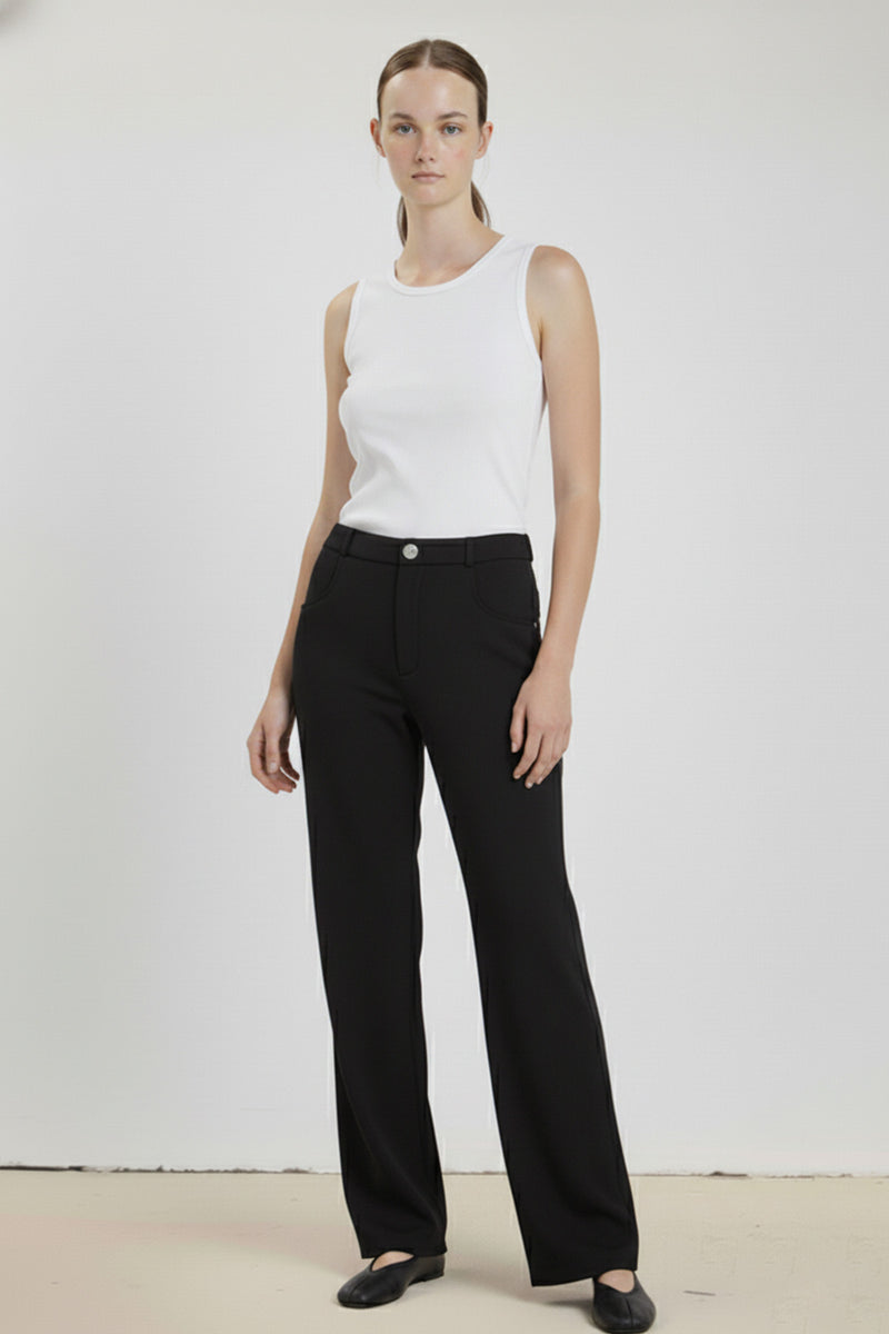 Black Zipper Women's Pants