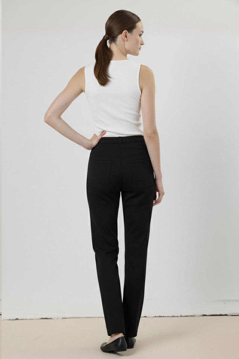 Black Zipper Women's Pants