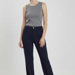 Navy Zippered Women's Pants