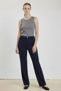 Navy Zippered Women's Pants