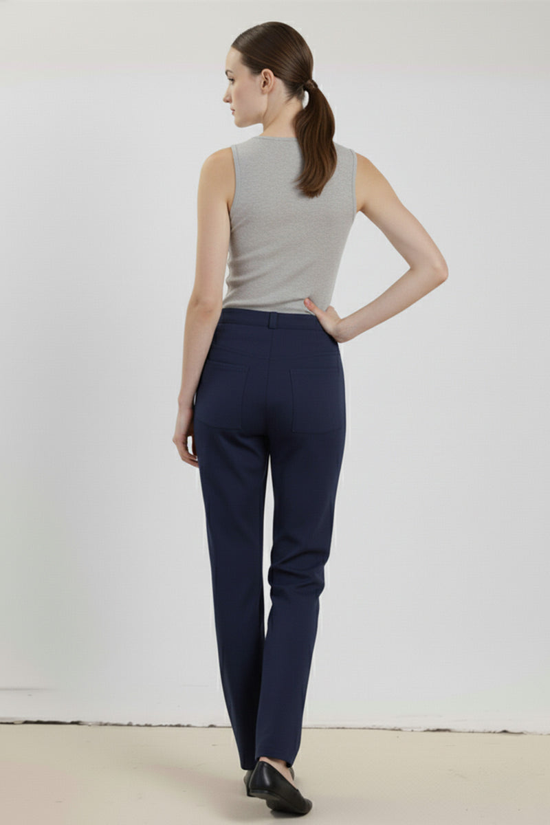Navy Zippered Women's Pants