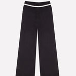 Black Ecru Wide-Leg Women's Pants