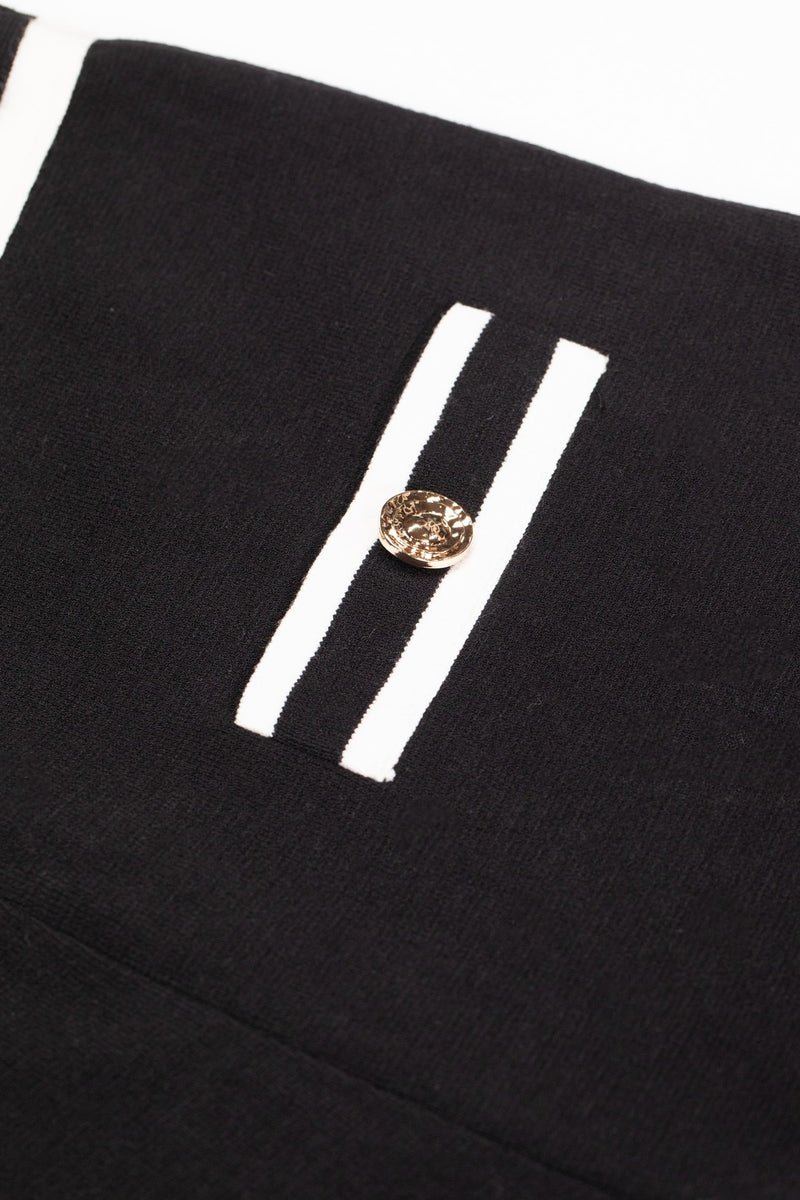 Black Ecru Wide-Leg Women's Pants