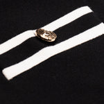 Black Ecru Wide-Leg Women's Pants