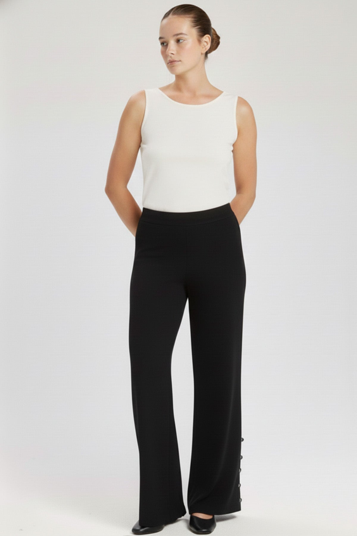 Women's Black Pearl Detail Pants