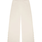 Ecru Cuffed Pearl Detail Women's Pants