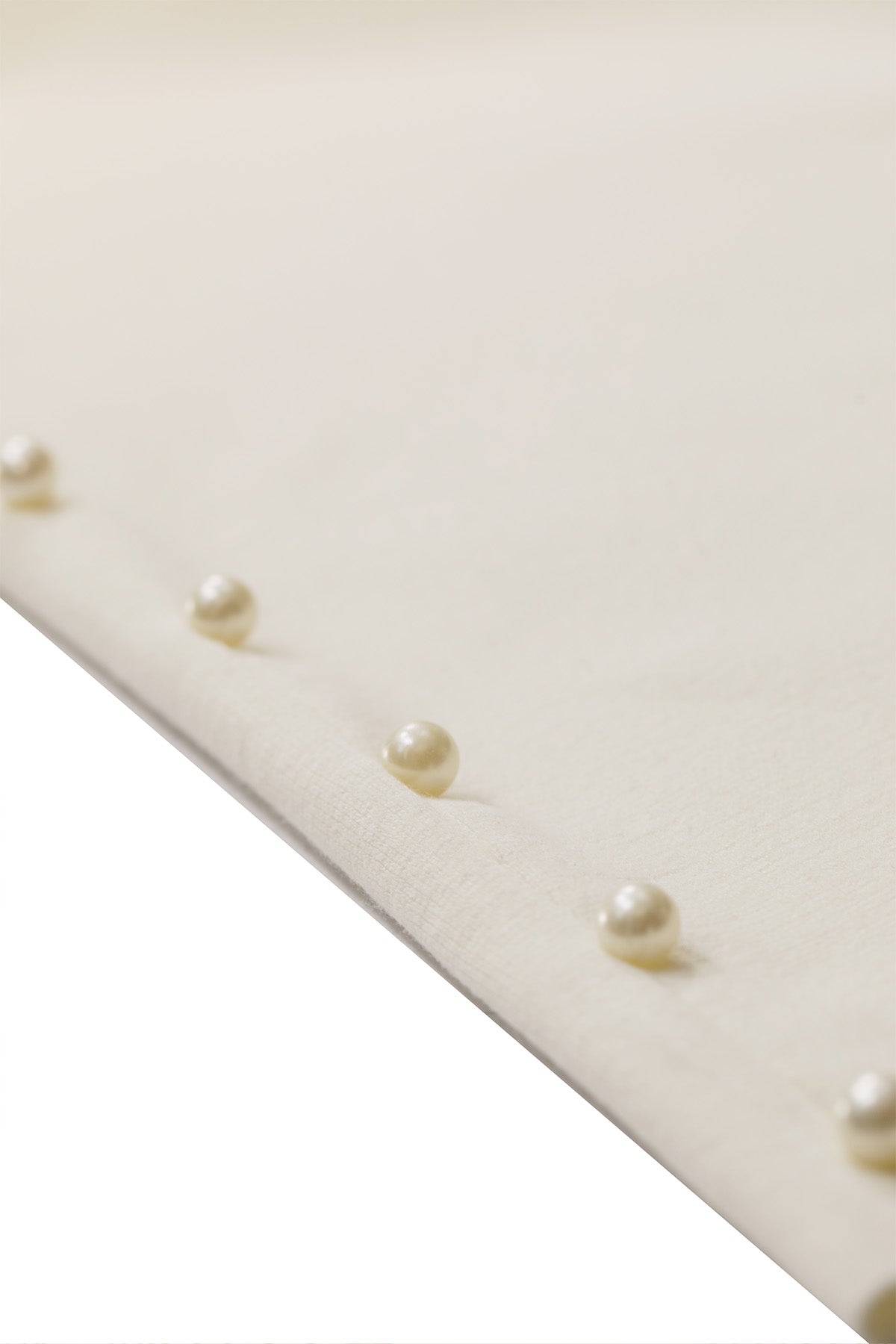 Ecru Cuffed Pearl Detail Women's Pants