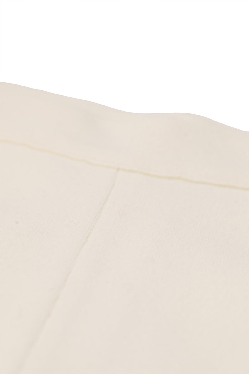 Ecru Cuffed Pearl Detail Women's Pants