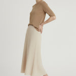 Ecru Fine Pleated Skirt
