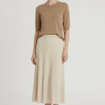 Ecru Fine Pleated Skirt