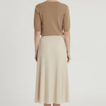 Ecru Fine Pleated Skirt
