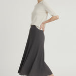 Anthracite Fine Pleated Skirt