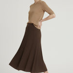 Brown Pleated Skirt