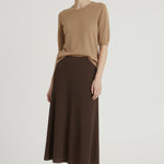 Brown Pleated Skirt