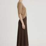Brown Pleated Skirt