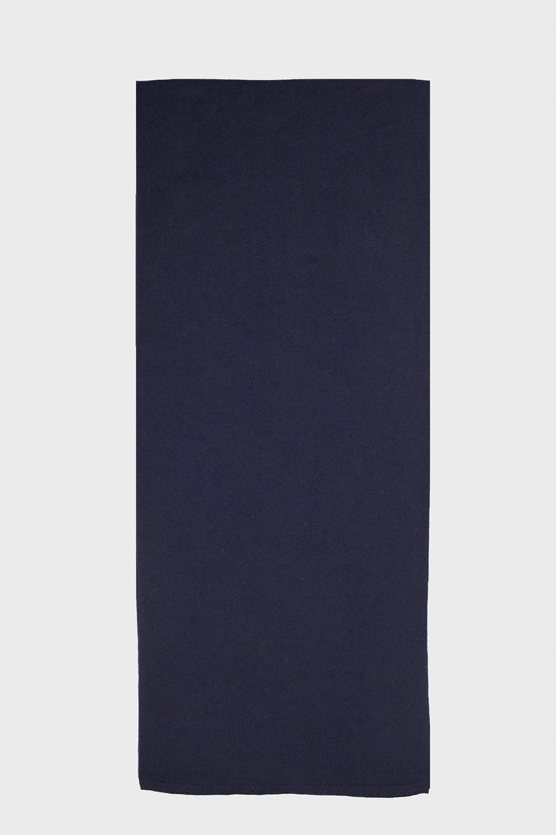 Navy Blue Cashmere and Wool Blend Scarf