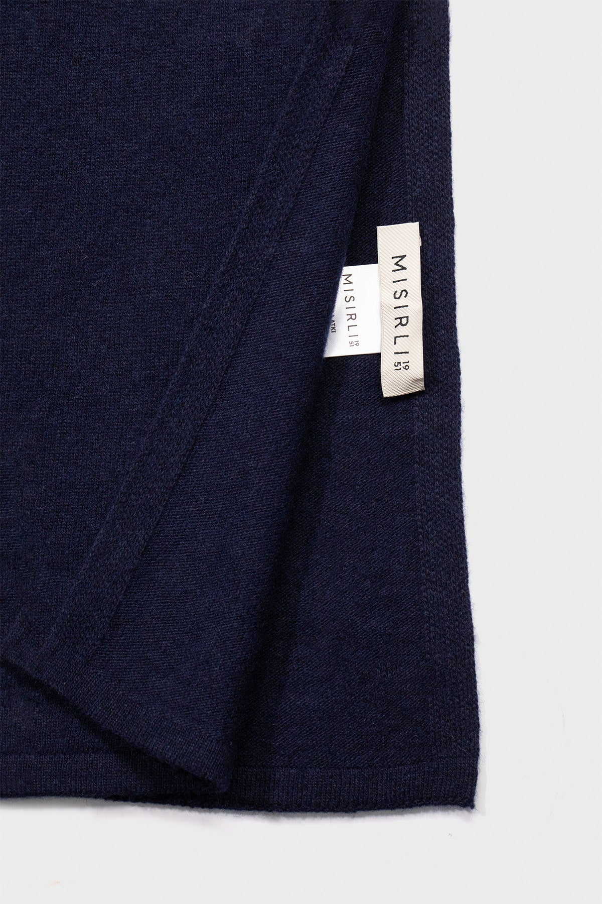 Navy Blue Cashmere and Wool Blend Scarf