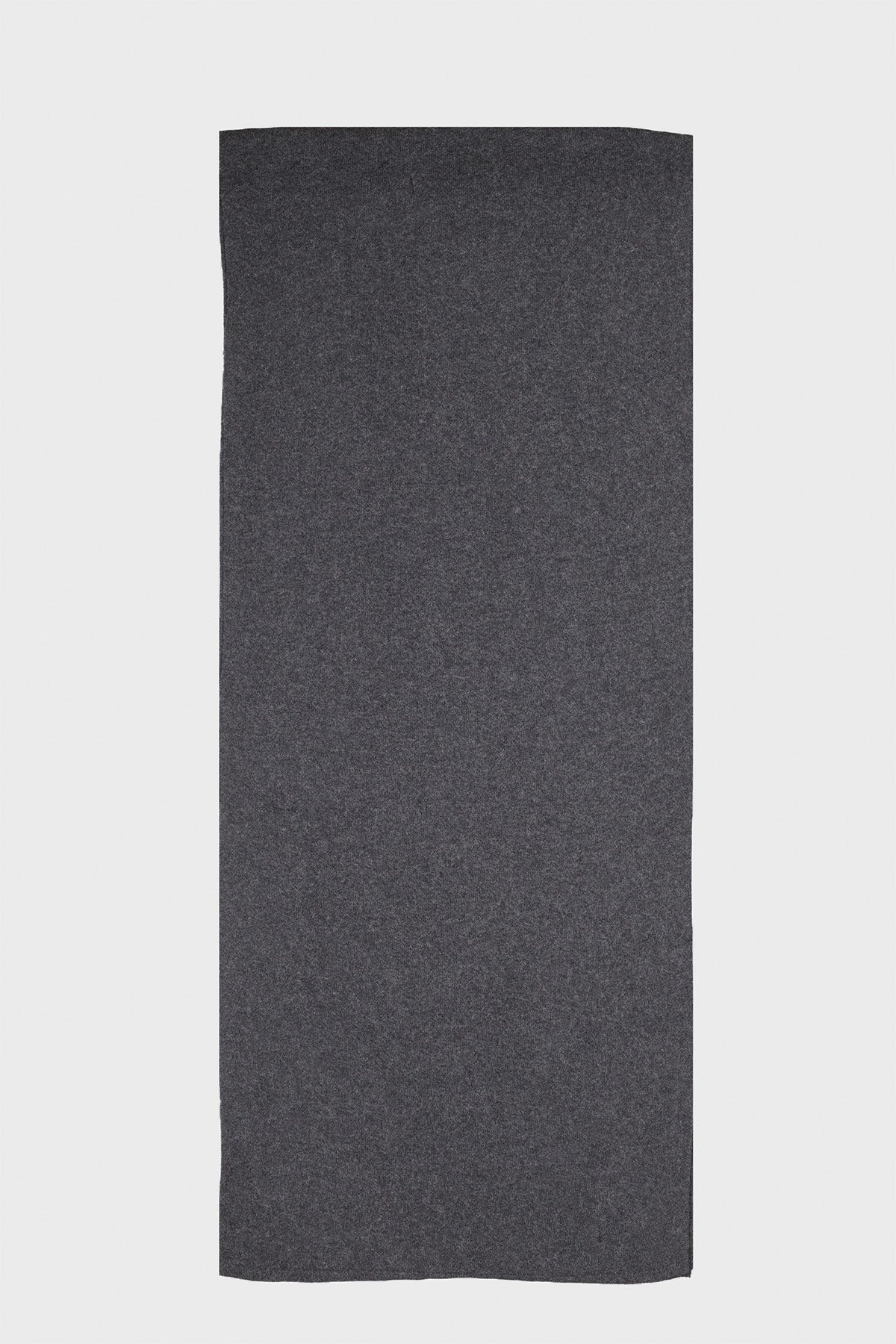 Dark Gray Cashmere and Wool Blend Scarf