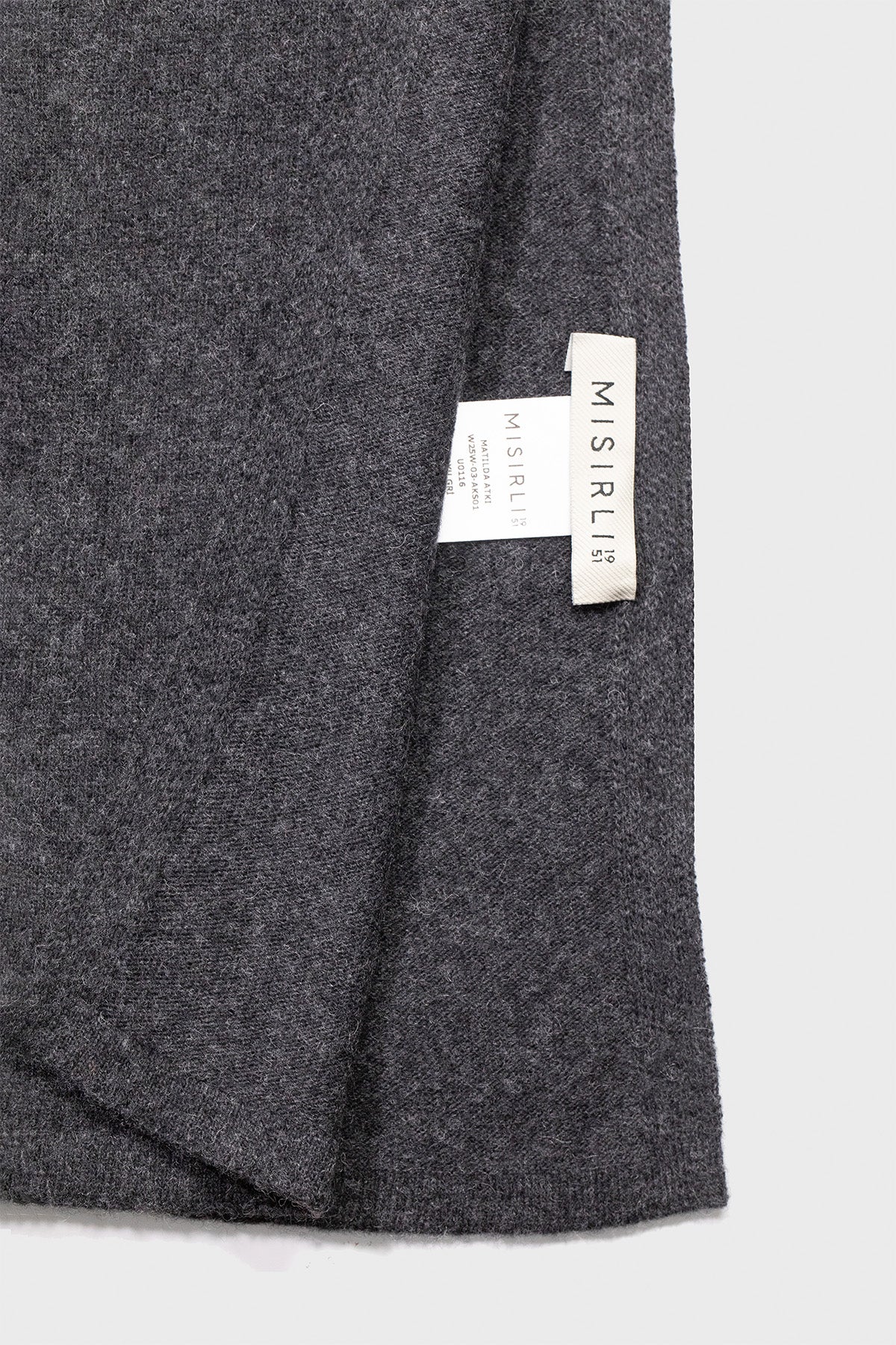 Dark Gray Cashmere and Wool Blend Scarf