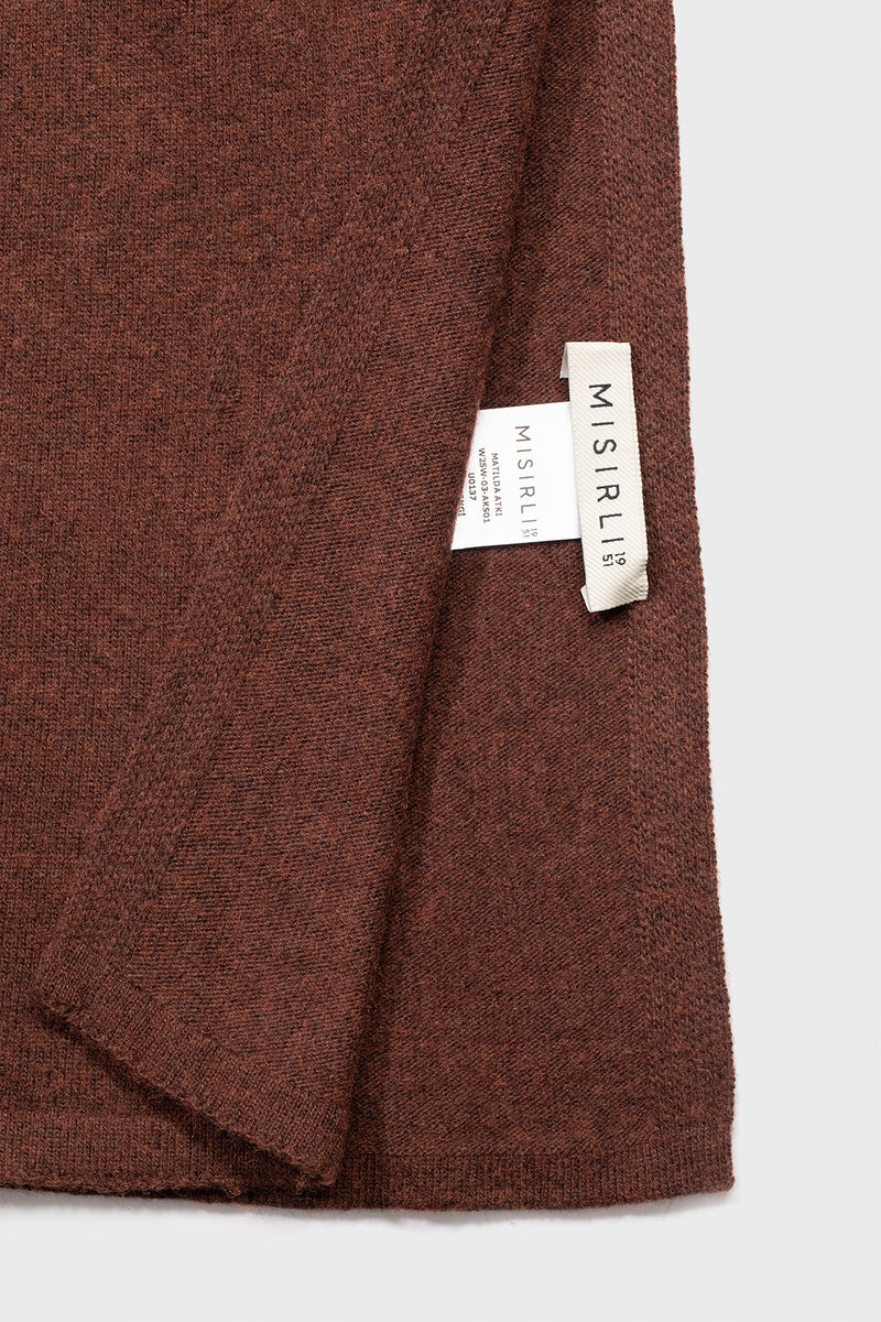 Brown Cashmere and Wool Blend Scarf