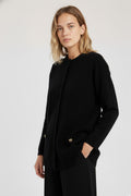 Black Gold Button Detailed Women's Jacket