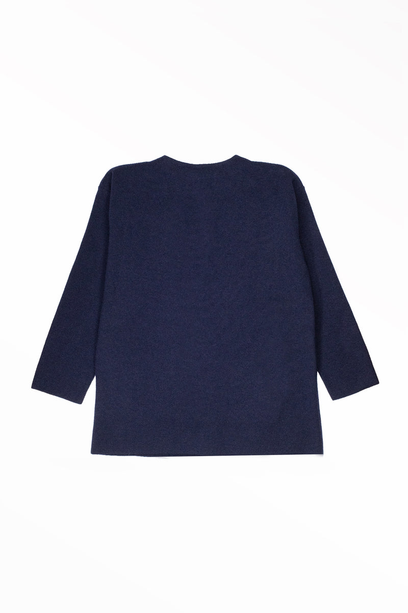 Women's Navy Blue Buttoned Jacket