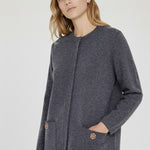 Dark Grey Pocket Button Women's Jacket