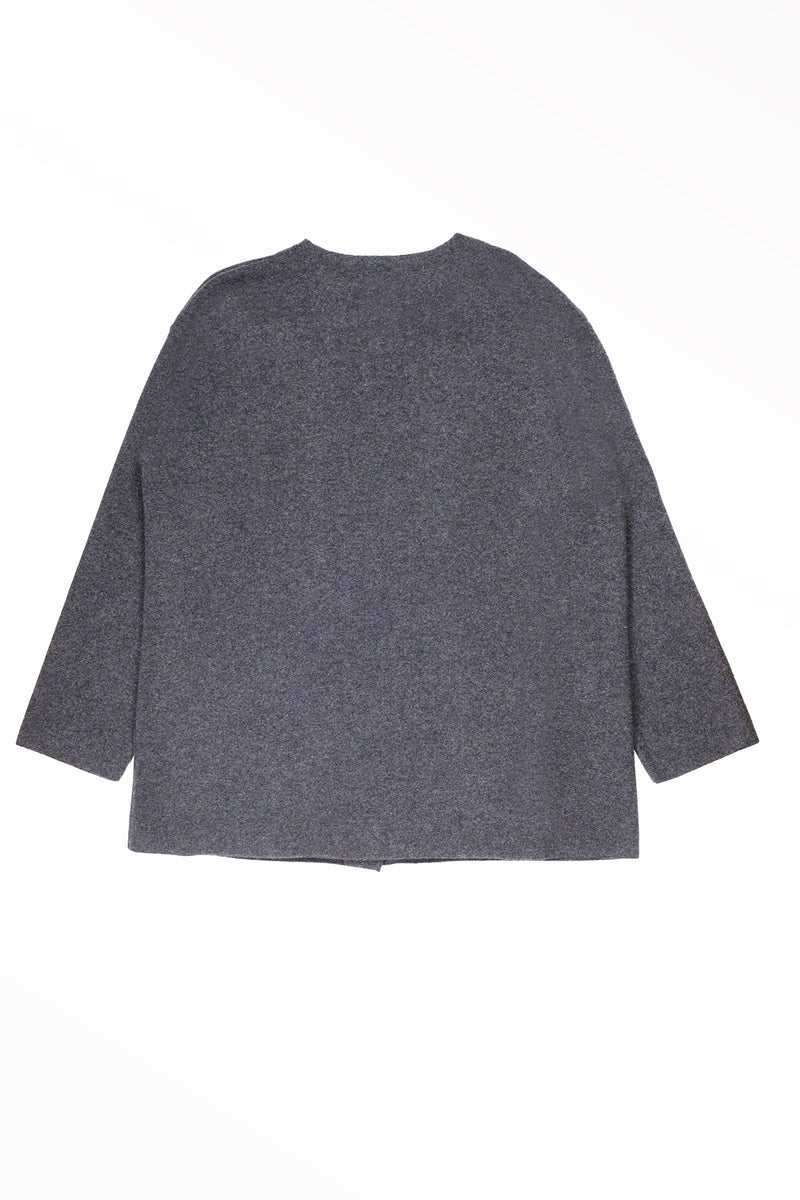 Dark Grey Pocket Button Women's Jacket