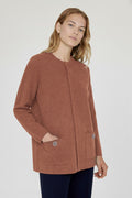 Brown Buttoned Pocket Women's Jacket