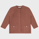 Brown Buttoned Pocket Women's Jacket