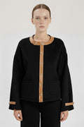 Women's Jacket with Black Amber Leather Details