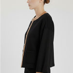 Women's Jacket with Black Amber Leather Details