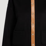 Women's Jacket with Black Amber Leather Details