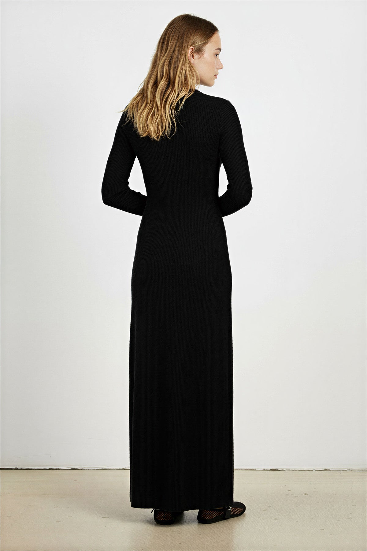 Black Thessaloniki Knit Long Dress