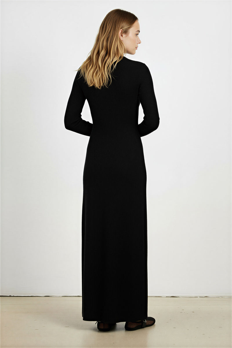 Black Thessaloniki Knit Long Dress