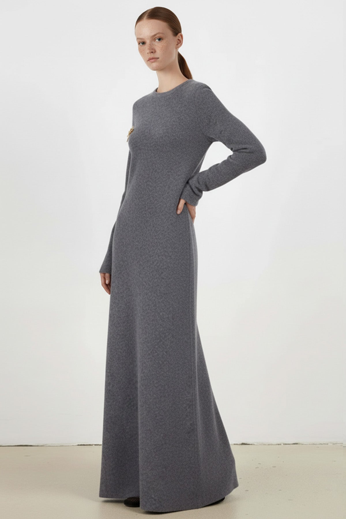 Dark Gray Thessaloniki Knit Long Dress