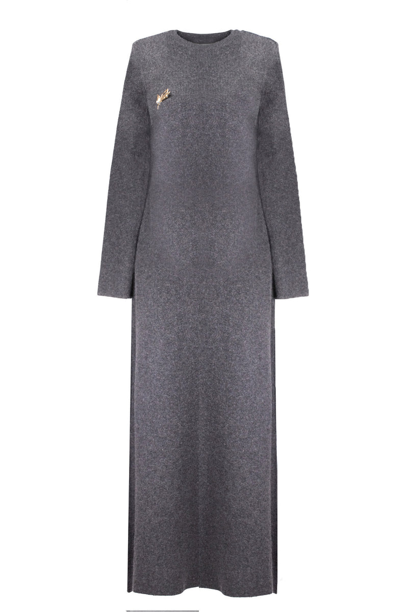 Dark Gray Thessaloniki Knit Long Dress