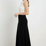 Black A-Line Knitted Long Skirt