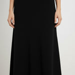 Black A-Line Knitted Long Skirt