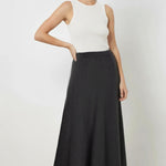 Dark Gray A-Line Knit Long Skirt