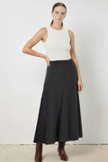 Dark Gray A-Line Knit Long Skirt