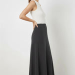Dark Gray A-Line Knit Long Skirt