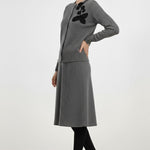 Gray Flecked Midi Skirt