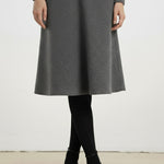 Gray Flecked Midi Skirt