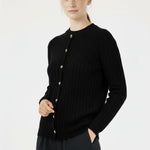 Women's Cardigan with Black Knit Pattern